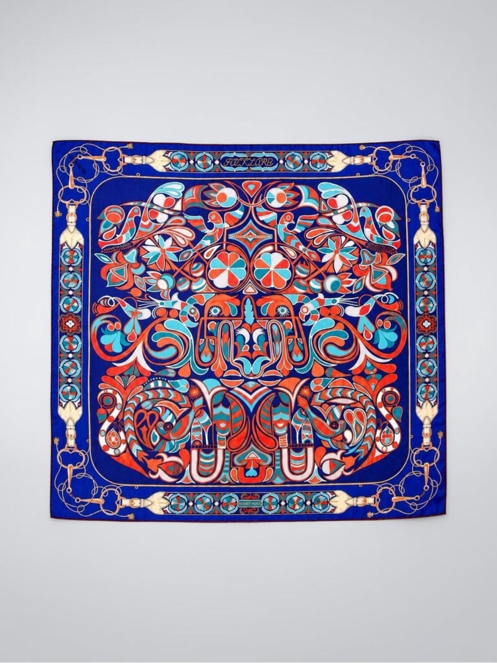 Stunning and Authentic Hermes Silk “Folklore”Scarf - Picture 1 of 1
